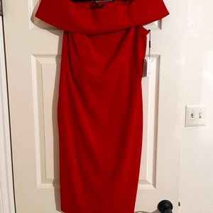 NWT CALVIN KLEIN RED STRAPLESS DRESS SIZE 10